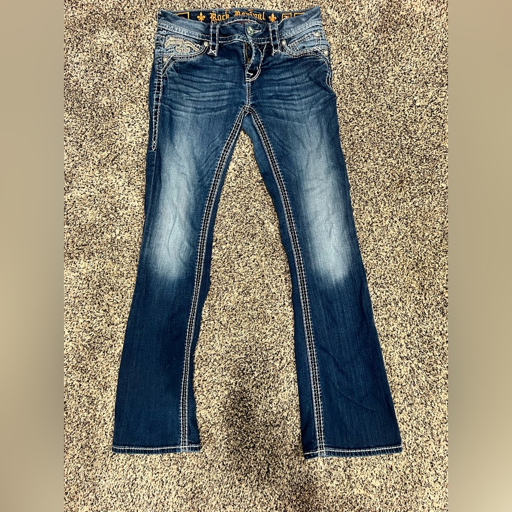 EUC Rock Revival Evella Boot Jeans- AWESOME detail!! Size 26